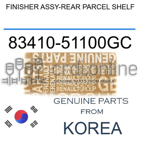 FINISHER ASSY-REAR PARCEL SHELF [ORIGINAL] 83410-51100GC 8341051100GC 83410 51100GC