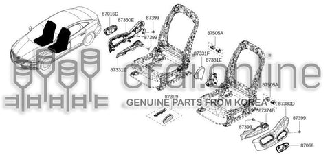 KIT-FRONT SEAT BUCKLE COVER 873E9-6679R 873E96679R 873E9 6679R