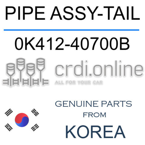 PIPE ASSY-TAIL [ORIGINAL] 0K412-40700B 0K41240700B 0K412 40700B