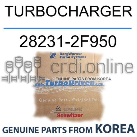 TURBOCHARGER [BorgWarner] 28231-2F950 282312F950 28231 2F950