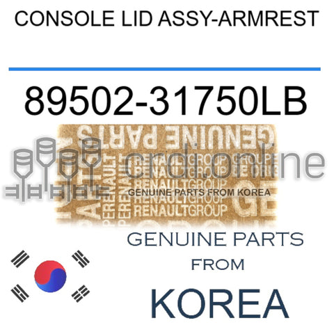 CONSOLE LID ASSY-ARMREST [ORIGINAL] 89502-31750LB 8950231750LB 89502 31750LB