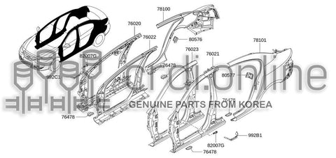 BODY ASSY-SIDEOUTER RH 76022-7559R 760227559R 76022 7559R