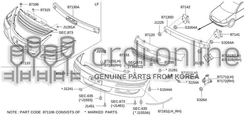 ENERGY ABSORBER-FRONT BUMPER 87120-52710 8712052710 87120 52710