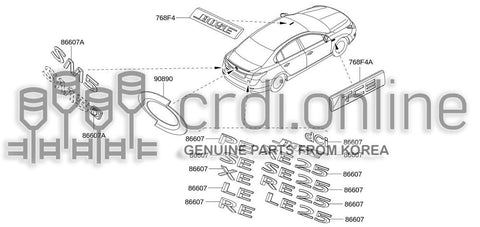 EMBLEM-TRUNK LIDSM5 90895-0552R 908950552R 90895 0552R