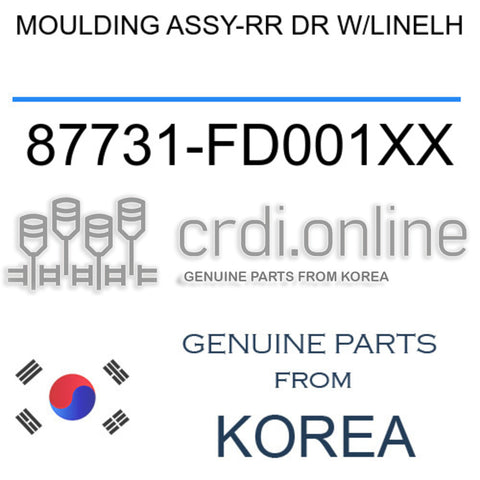 MOULDING ASSY-RR DR W/LINELH 87731-FD001XX 87731FD001XX 87731 FD001XX
