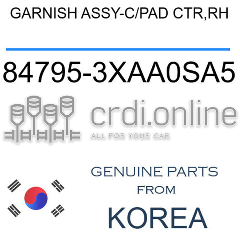 GARNISH ASSY-C/PAD CTR,RH [ORIGINAL] 84795-3XAA0SA5 847953XAA0SA5 84795 3XAA0SA5