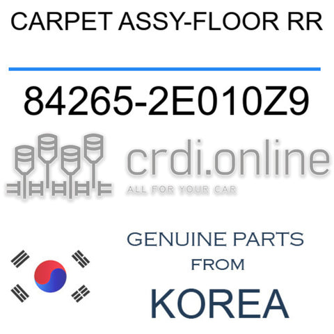 CARPET ASSY-FLOOR RR [ORIGINAL] 84265-2E010Z9 842652E010Z9 84265 2E010Z9