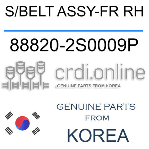 S/BELT ASSY-FR RH [ORIGINAL] 88820-2S0009P 888202S0009P 88820 2S0009P