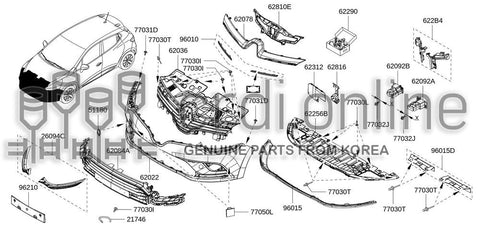 KIT-TRIM FRONT BUMPER 96010-1654R 960101654R 96010 1654R
