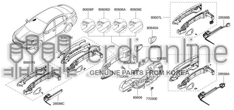 ESCUTCHEON-DOOR OUTSIDE HANDLERH 82840-7488R 828407488R 82840 7488R