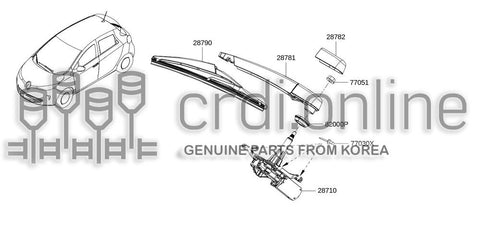 ARM ASSY-BACK WINDOW WIPER 28781-5304R 287815304R 28781 5304R