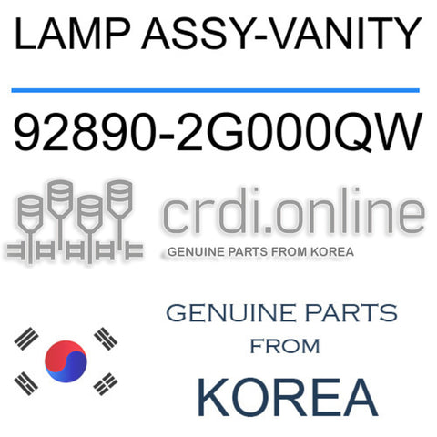 LAMP ASSY-VANITY 92890-2G000QW 928902G000QW 92890 2G000QW
