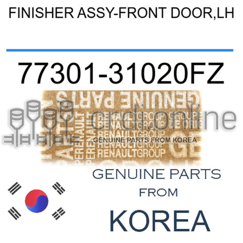 FINISHER ASSY-FRONT DOOR,LH [ORIGINAL] 77301-31020FZ 7730131020FZ 77301 31020FZ