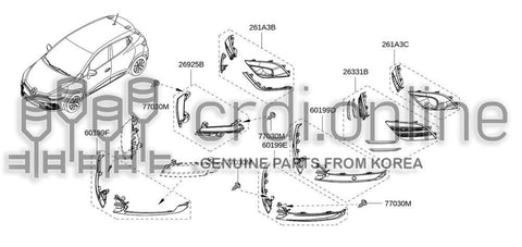 KIT-TRIM FRONT BUMPER 60199-2796R 601992796R 60199 2796R