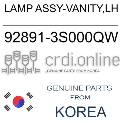 LAMP ASSY-VANITY,LH 92891-3S000QW 928913S000QW 92891 3S000QW