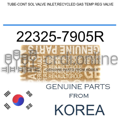 TUBE-CONT SOL VALVE INLET,RECYCLED GAS TEMP REG VALVE [ORIGINAL] 22325-7905R 223257905R 22325 7905R