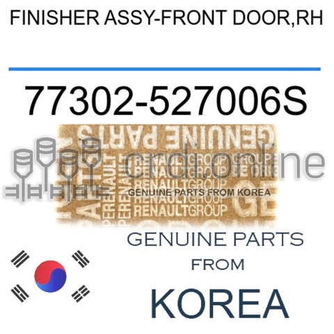 FINISHER ASSY-FRONT DOOR,RH [ORIGINAL] 77302-527006S 77302527006S 77302 527006S