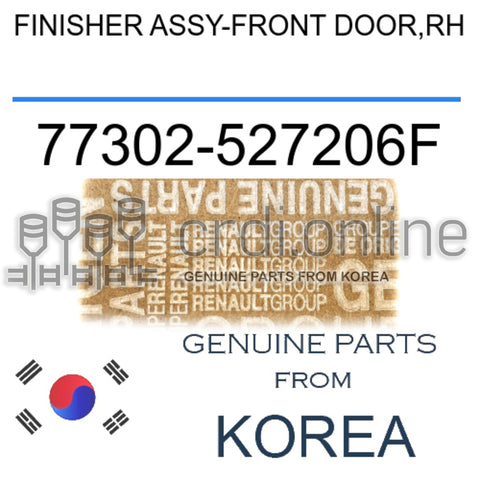 FINISHER ASSY-FRONT DOOR,RH [ORIGINAL] 77302-527206F 77302527206F 77302 527206F