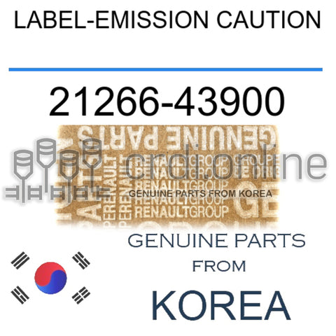 LABEL-EMISSION CAUTION [ORIGINAL] 21266-43900 2126643900 21266 43900