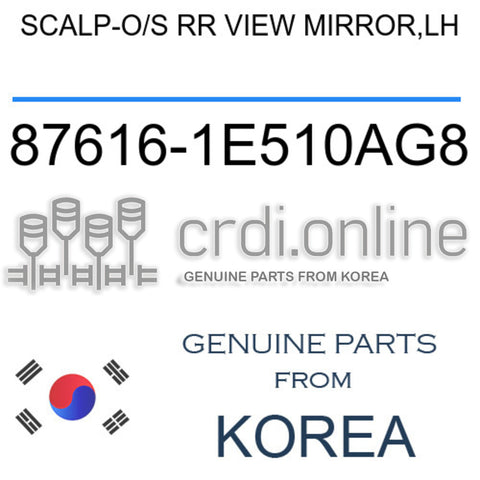 SCALP-O/S RR VIEW MIRROR,LH 87616-1E510AG8 876161E510AG8 87616 1E510AG8