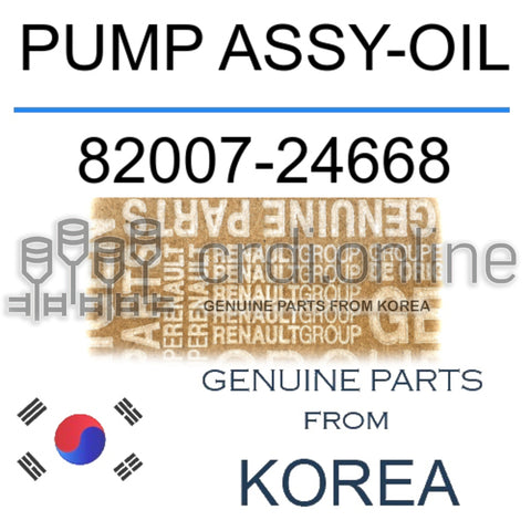 PUMP ASSY-OIL [ORIGINAL] 82007-24668 8200724668 82007 24668