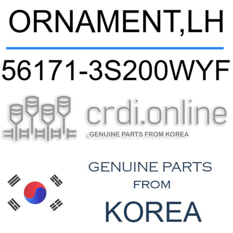ORNAMENT,LH 56171-3S200WYF 561713S200WYF 56171 3S200WYF