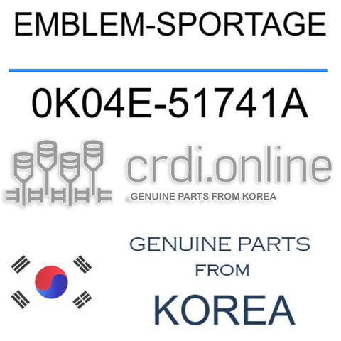EMBLEM-SPORTAGE [ORIGINAL] 0K04E-51741A 0K04E51741A 0K04E 51741A