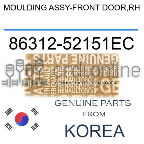MOULDING ASSY-FRONT DOOR,RH [ORIGINAL] 86312-52151EC 8631252151EC 86312 52151EC