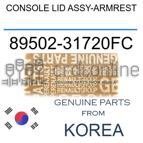 CONSOLE LID ASSY-ARMREST [ORIGINAL] 89502-31720FC 8950231720FC 89502 31720FC