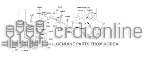 TUBE ASSY-WINDSHIELD WASHER 54430-51000 5443051000 54430 51000