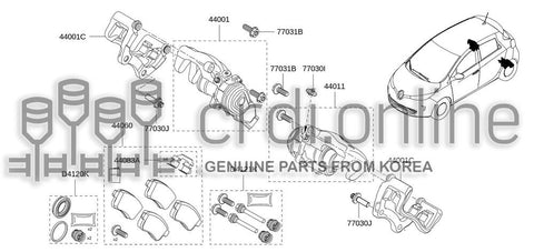 KIT-REAR BRAKE SMALL COLUMN 440A0-0242R 440A00242R 440A0 0242R