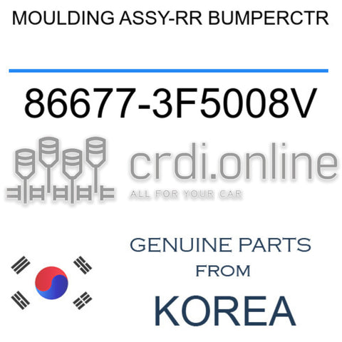 MOULDING ASSY-RR BUMPERCTR [ORIGINAL] 86677-3F5008V 866773F5008V 86677 3F5008V