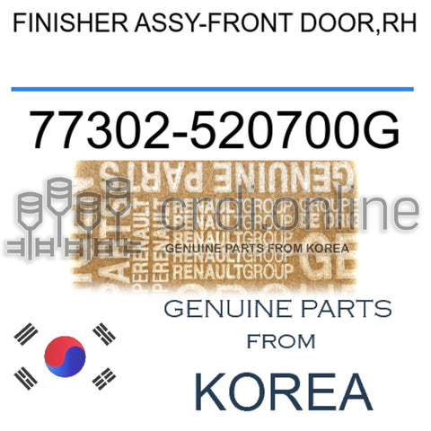 FINISHER ASSY-FRONT DOOR,RH [ORIGINAL] 77302-520700G 77302520700G 77302 520700G