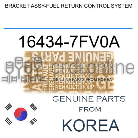 BRACKET ASSY-FUEL RETURN CONTROL SYSTEM [ORIGINAL] 16434-7FV0A 164347FV0A 16434 7FV0A