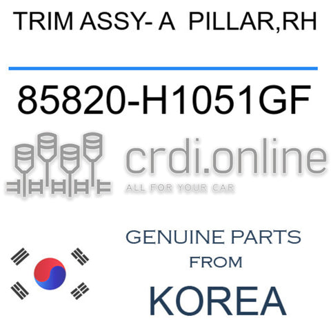 TRIM ASSY- A  PILLAR,RH 85820-H1051GF 85820H1051GF 85820 H1051GF