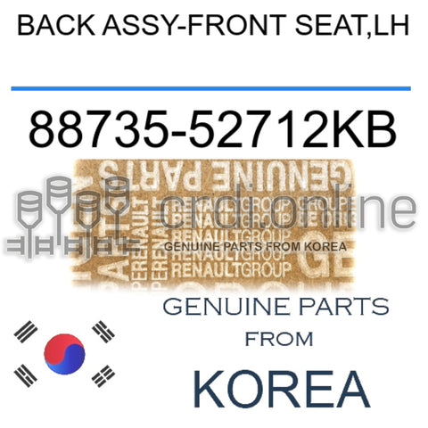 BACK ASSY-FRONT SEAT,LH [ORIGINAL] 88735-52712KB 8873552712KB 88735 52712KB