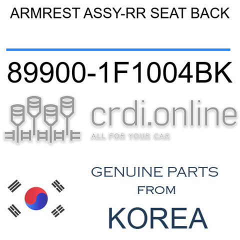 ARMREST ASSY-RR SEAT BACK 89900-1F1004BK 899001F1004BK 89900 1F1004BK