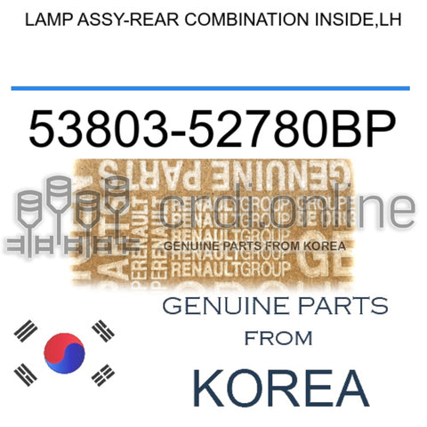 LAMP ASSY-REAR COMBINATION INSIDE,LH [ORIGINAL] 53803-52780BP 5380352780BP 53803 52780BP