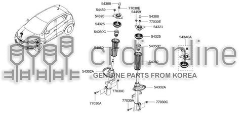 INSULATOR ASSY-STRUT MOUNTING 54302-4644R 543024644R 54302 4644R