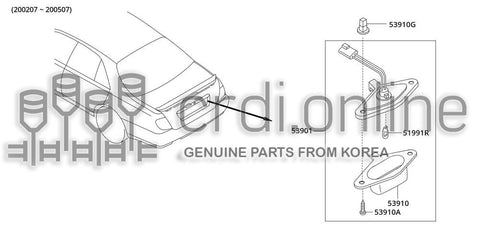 LAMP ASSY-LICENSE PLATE 53901-31710 5390131710 53901 31710