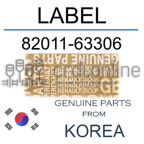 LABEL [ORIGINAL] 82011-63306 8201163306 82011 63306