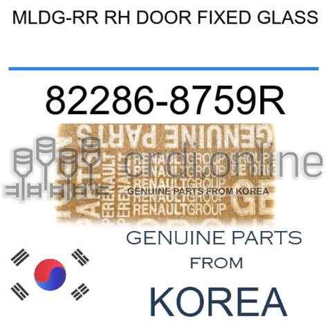 MLDG-RR RH DOOR FIXED GLASS [ORIGINAL] 82286-8759R 822868759R 82286 8759R