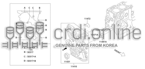 SEAL-OILCRANKSHAFT FRONT 11431-41920 1143141920 11431 41920