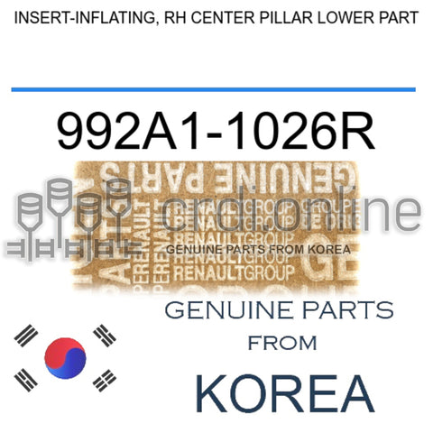 INSERT-INFLATING, RH CENTER PILLAR LOWER PART [ORIGINAL] 992A1-1026R 992A11026R 992A1 1026R