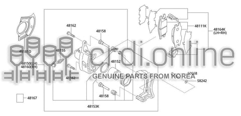 CALIPER ASSY-BRAKEWITHOUT PAD RH 48160-31900 4816031900 48160 31900