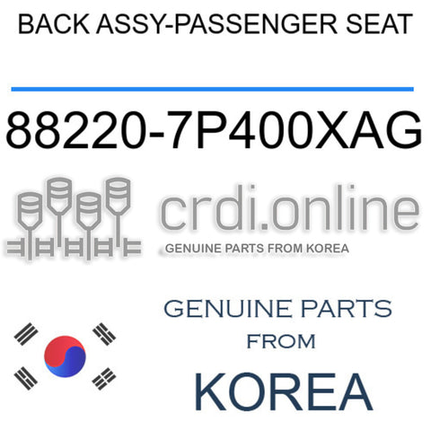 BACK ASSY-PASSENGER SEAT [ORIGINAL] 88220-7P400XAG 882207P400XAG 88220 7P400XAG