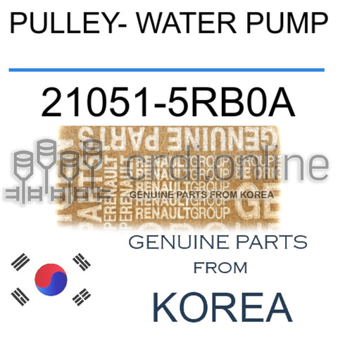 PULLEY- WATER PUMP [ORIGINAL] 21051-5RB0A 210515RB0A 21051 5RB0A