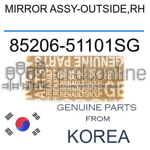 MIRROR ASSY-OUTSIDE,RH [ORIGINAL] 85206-51101SG 8520651101SG 85206 51101SG