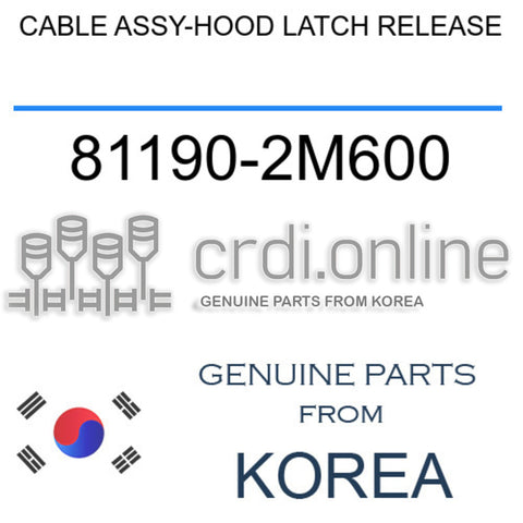 CABLE ASSY-HOOD LATCH RELEASE 81190-2M600 811902M600 81190 2M600