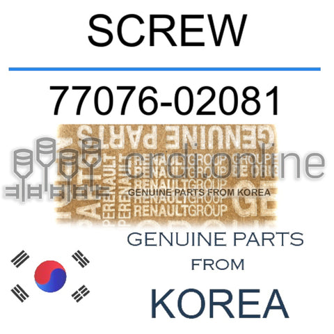 SCREW [ORIGINAL] 77076-02081 7707602081 77076 02081